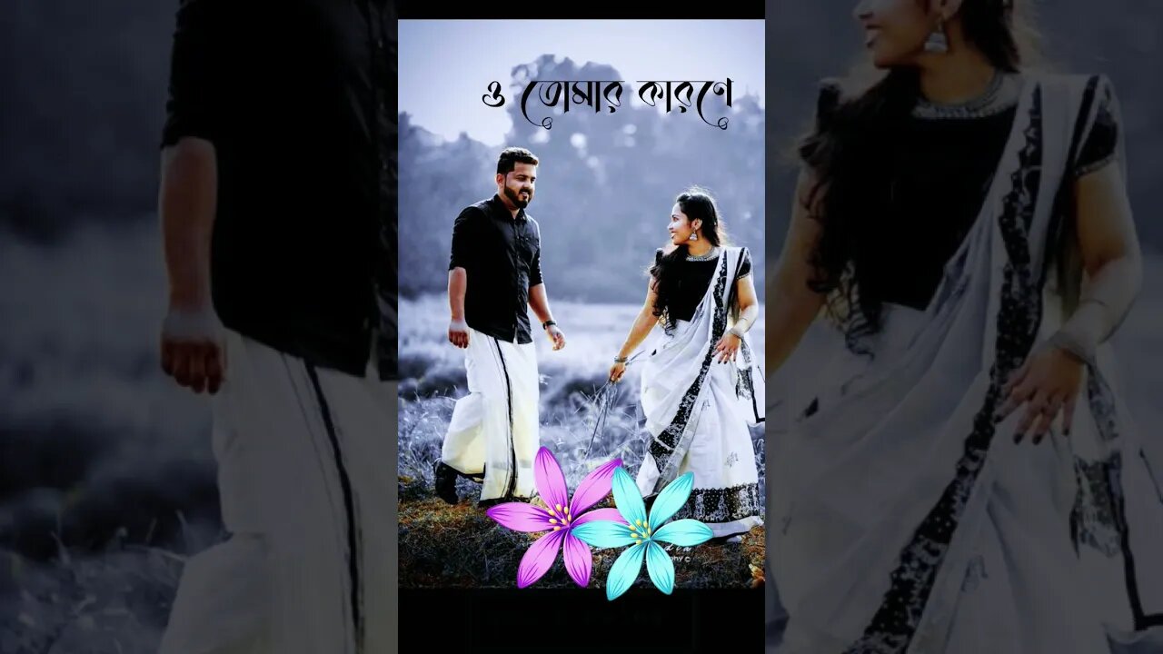 Shudhu Tomari Jonyo Lyrics (শুধু তোমারি জন্যে)। Romantic status video,