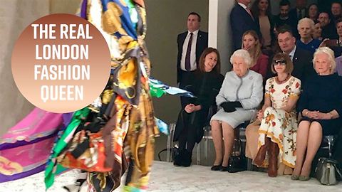 The Queen makes a splash front row at Fashion Week