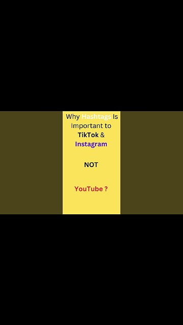 Why Hashtags Is Important To TikTok & Instagram NOT YouTube ? #shorts