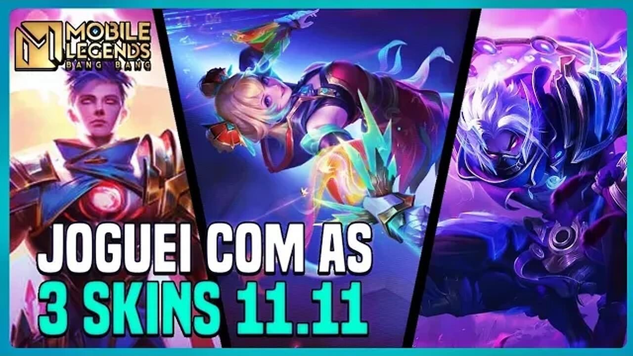 JOGUEI COM 3 SKINS DO EVENTO 11/11 | O FILME | HAYA, WANWAN E GUSION | MLBB