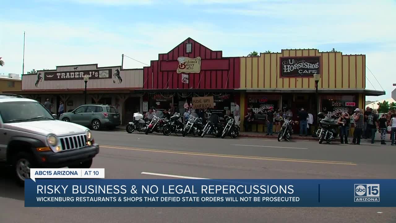 Wickenburg businesses will not be prosecuted for defying state orders