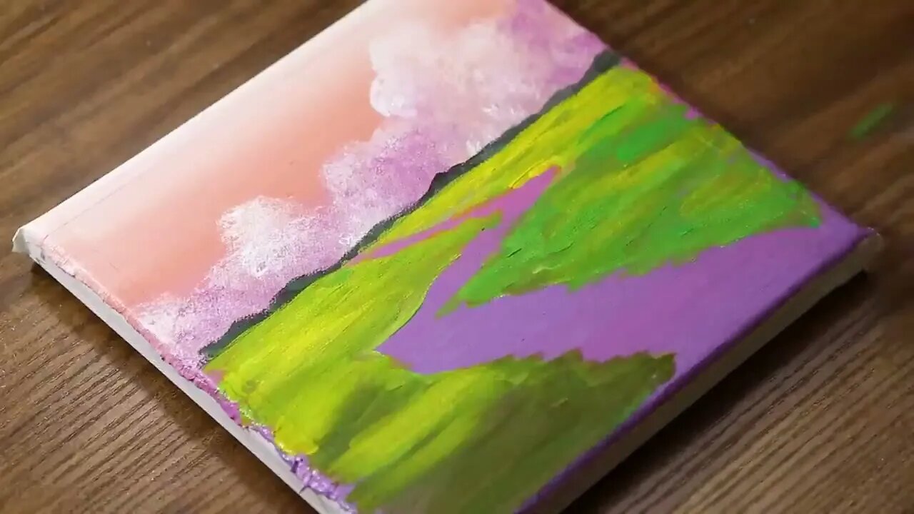 Acrylic Painting For Beginners From Small Dots on Canvas