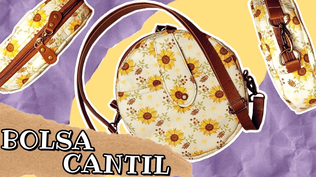 Costurei uma BOLSA REDONDA SEM víés! / Bolsa cantil - Passo a passo