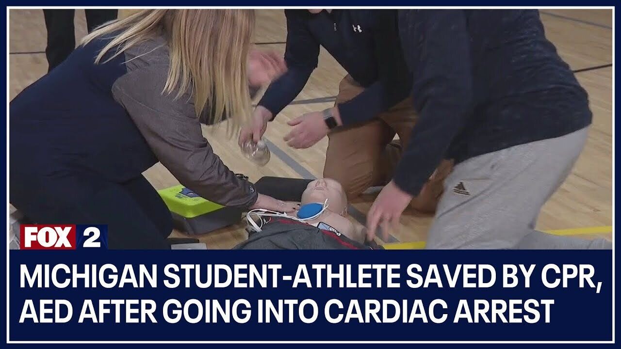 Michigan student-athlete saved after going into sudden cardiac arrest. "Multiple saves this year"