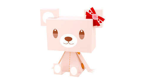 Paper decoration teddy bear/Oso de peluche de decoración de papel/Ursinho de decoração de papel