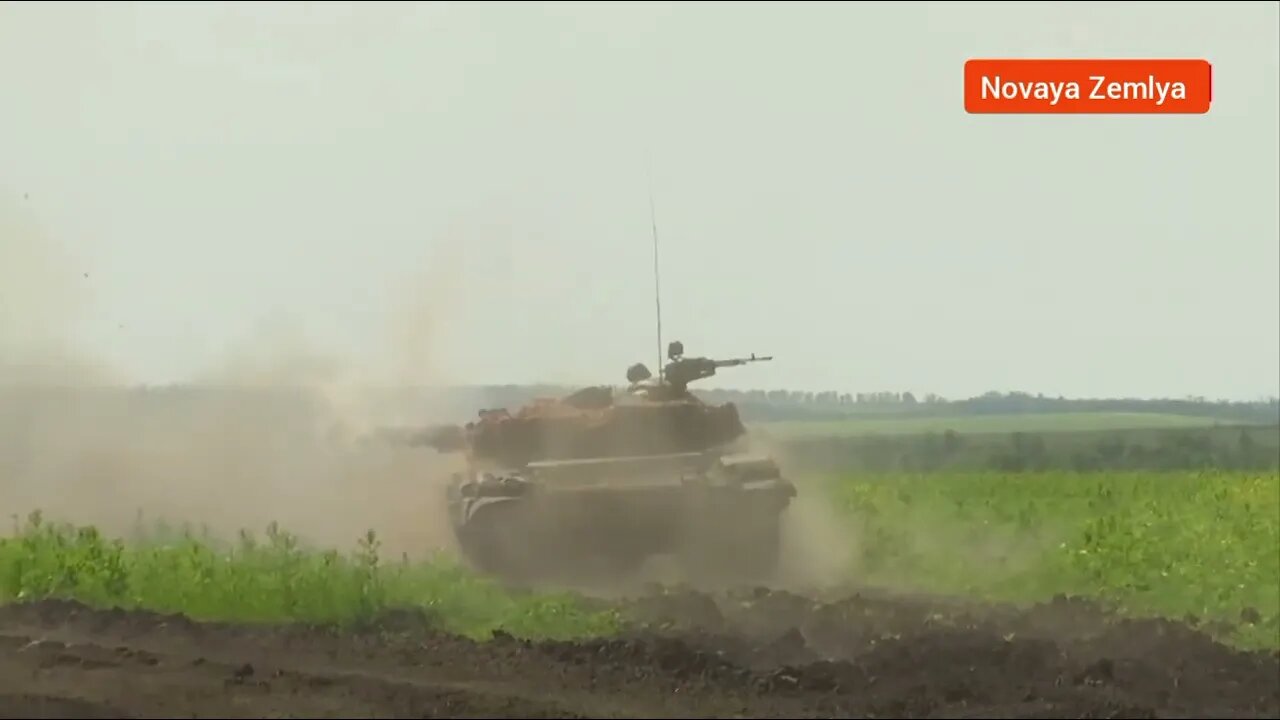 Combat work of Russian T-72V3M using ISR drone for target designation within Ukraine Operation