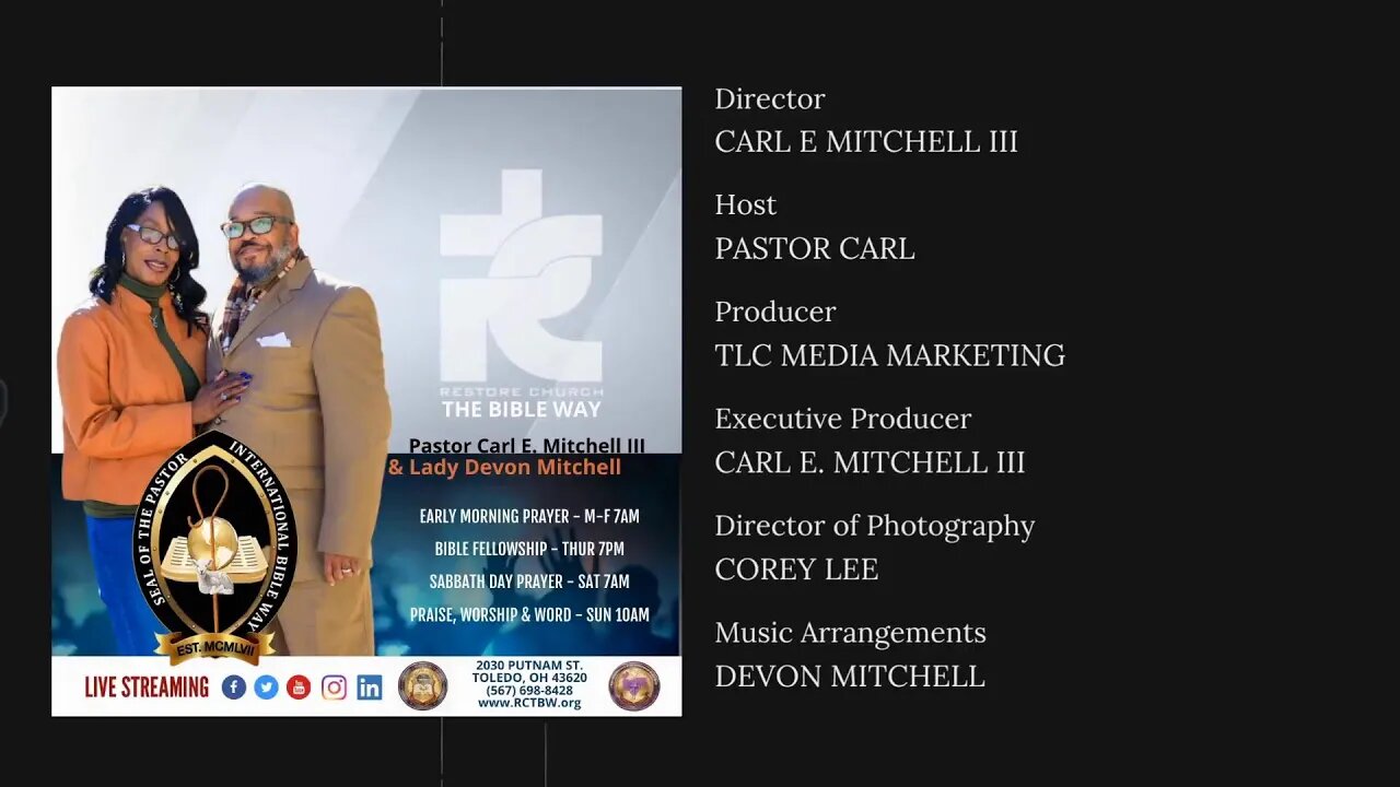 Early morning prayer with Pastor Carl & Lady Devon Mitchell and guest host Pastor Greg Young