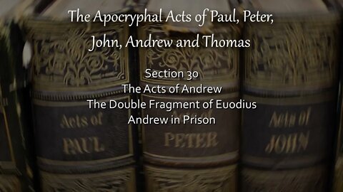 Acts of Andrew - The Double Fragment by Euodius - Andrew in Prison