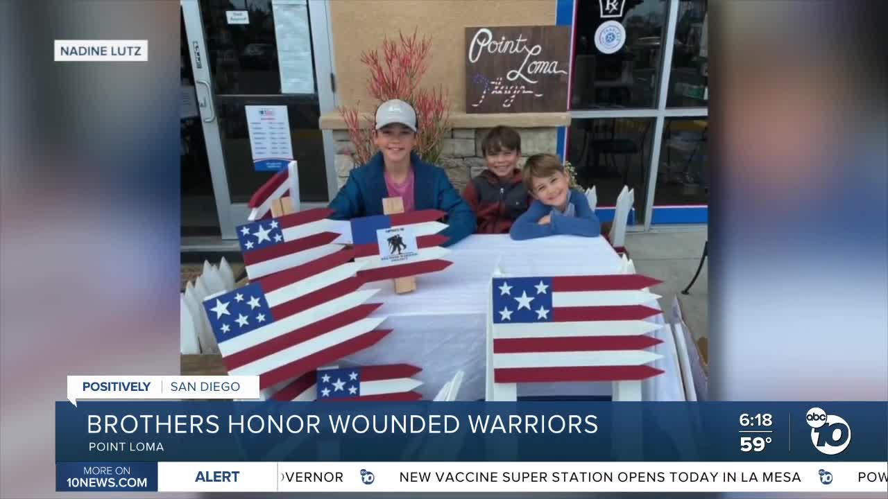 Young brothers make flags to help Wounded Warriors and bring community together