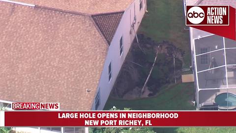 AERIALS: Large hole opens in Pasco Co. neighborhoo