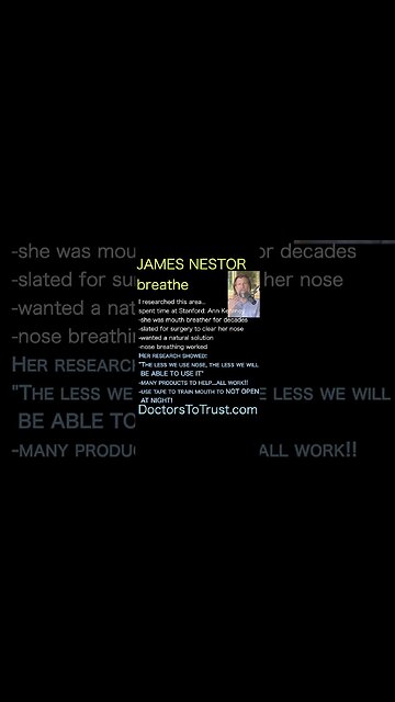 James Nestor "The less we use nose, the less we will BE ABLE TO USE IT"