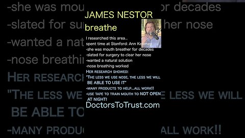 James Nestor "The less we use nose, the less we will BE ABLE TO USE IT"