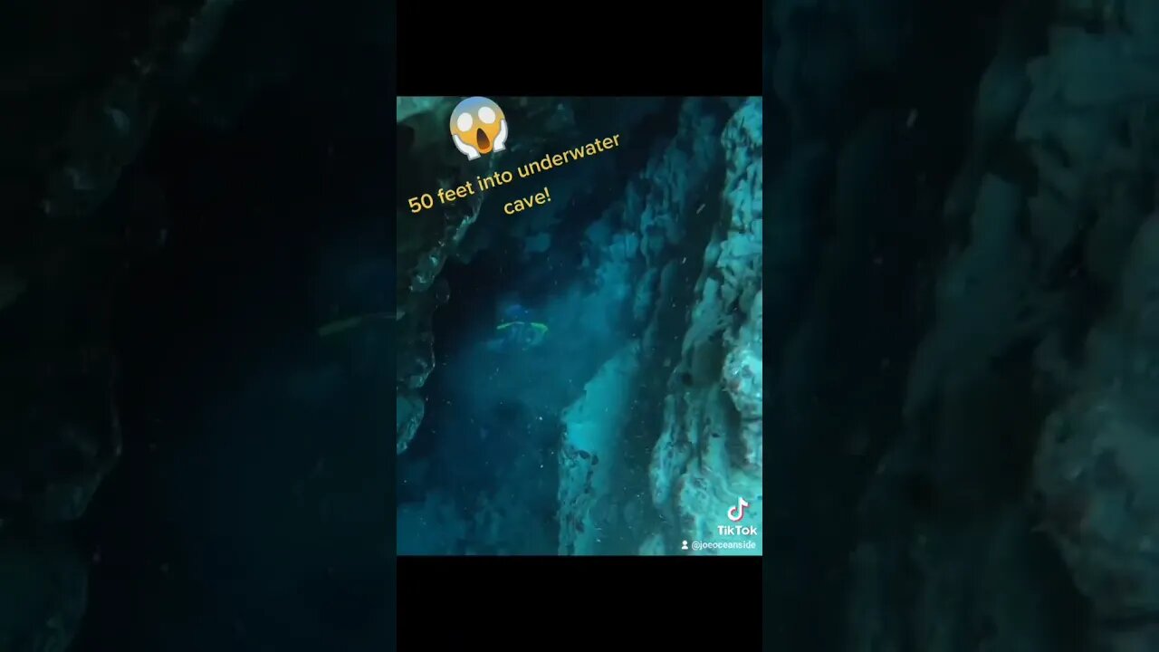 Into cave 50 ft deep with no air tank