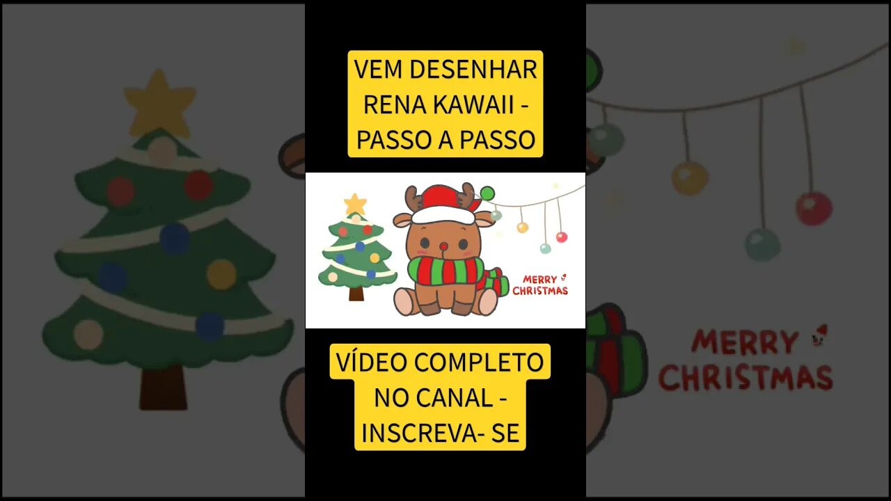 Como desenhar Rena Kawaii - Fácil #desenho #desenholivre #shorts #desenhofacil #desenhofofo