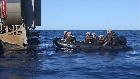 Marines Conduct Small Boat Drills from an LCAC