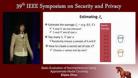 Static Evaluation of Noninterference using Approximate Model Counting