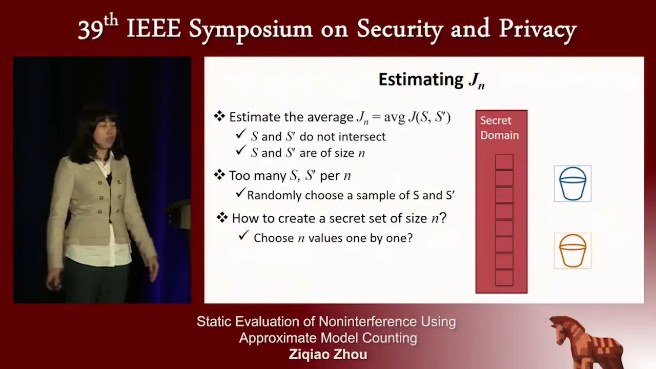 Static Evaluation of Noninterference using Approximate Model Counting