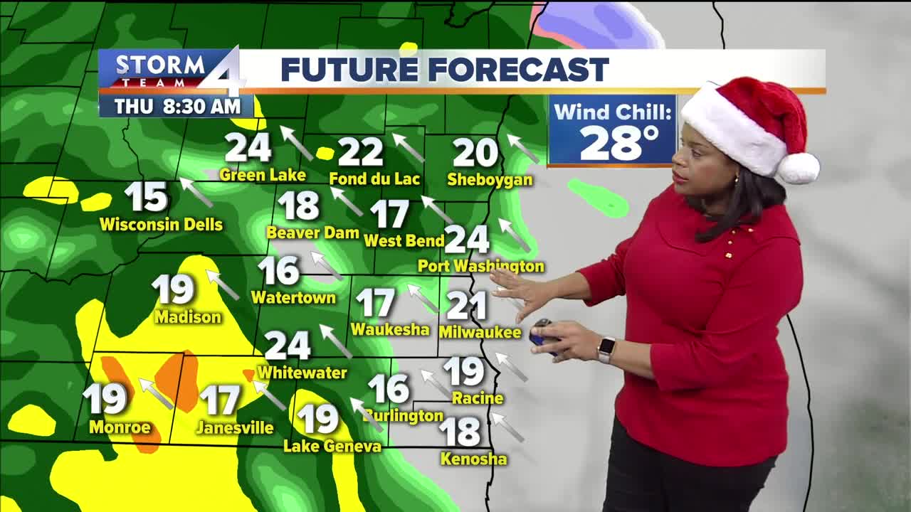 Mostly cloudy with rain late Wednesday
