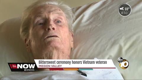 Bittersweet moneys for Vietnam vet bring his son to tears