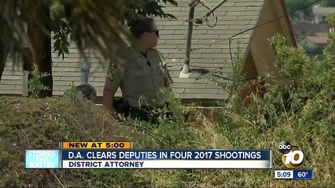 D.A. clears deputies in four 2017 shootings