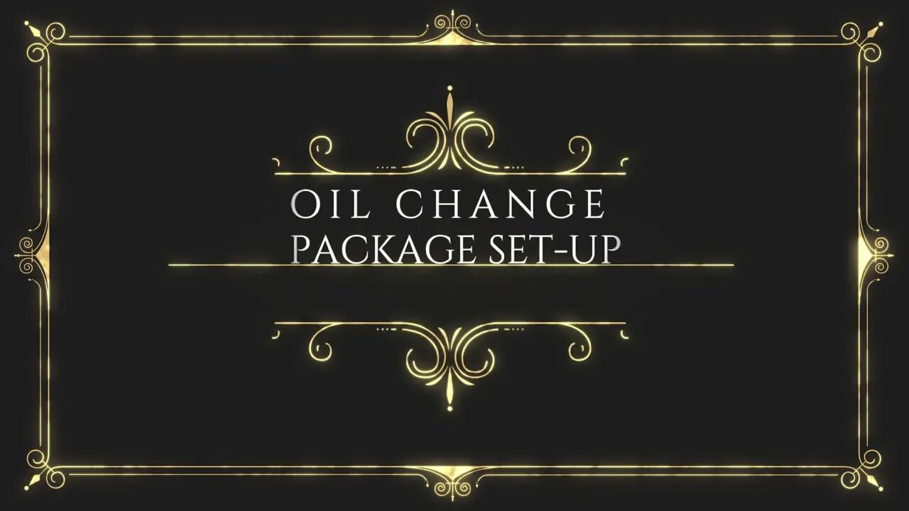 DST Oil Change Package Set-up