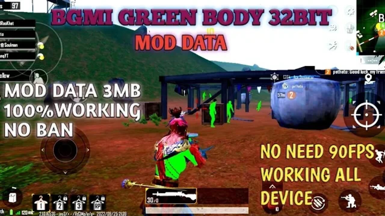 BGMI GREEN BODY 32 BIT, GREEN BODY BGMI 2.1