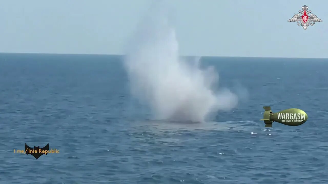 Russian helicopter Ka-27 crew destroys Ukrainian mine adrift in Black Sea