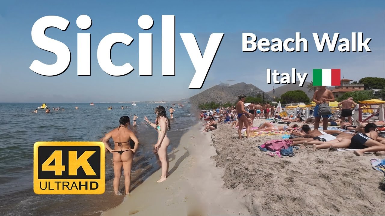 Sicily Beach Walk 4k Walking Tour Sicilian beaches Italy 🇮🇹