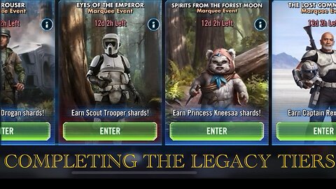 Completing the Legacy Tiers of GL Leia Marquee Characters!