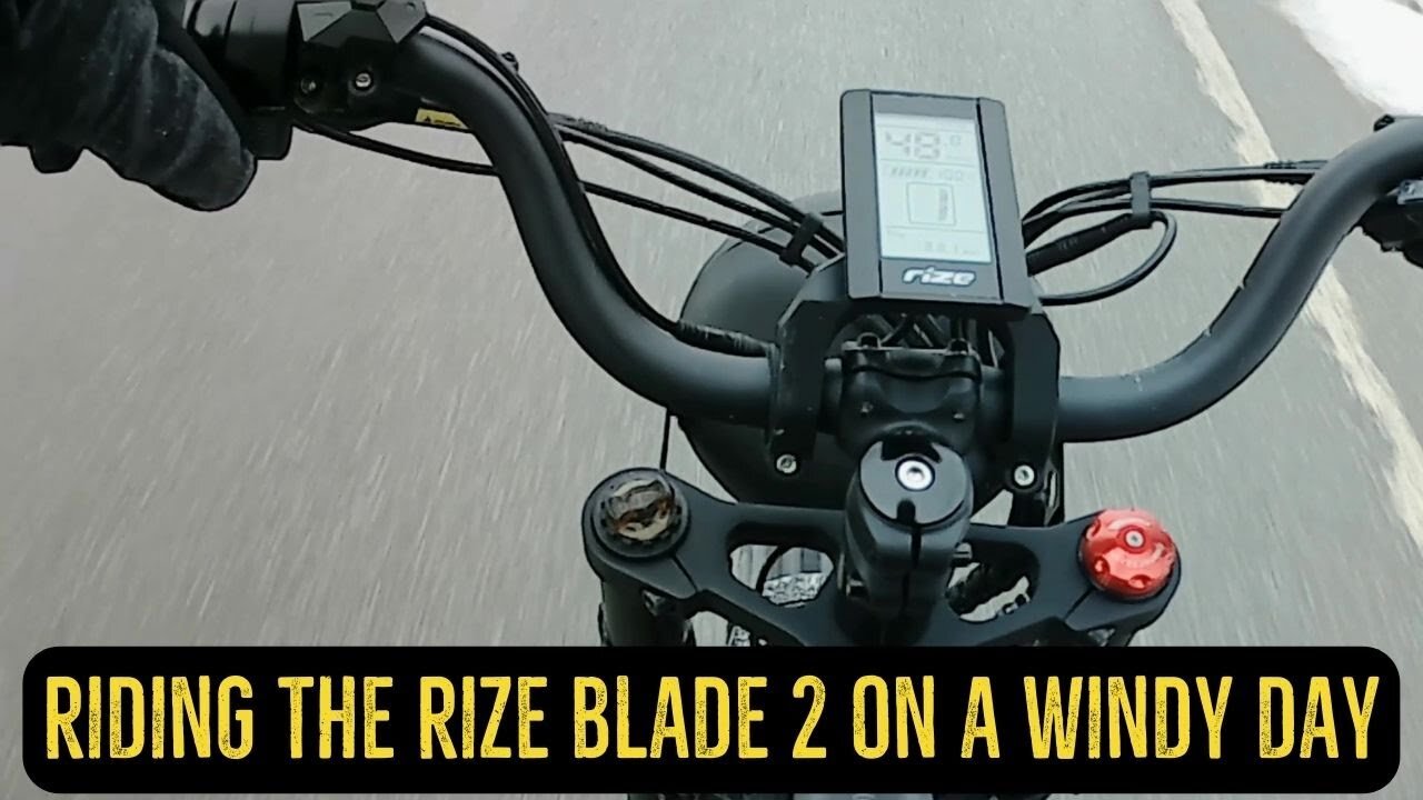 Riding the Rize Blade 2 eBike Electric Bike on a Windy Day During Winter