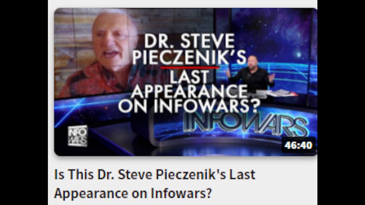 Is This Dr. Steve Pieczenik's Last Appearance on Infowars? CIA ASSET