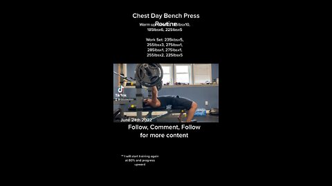 Chest day bench press