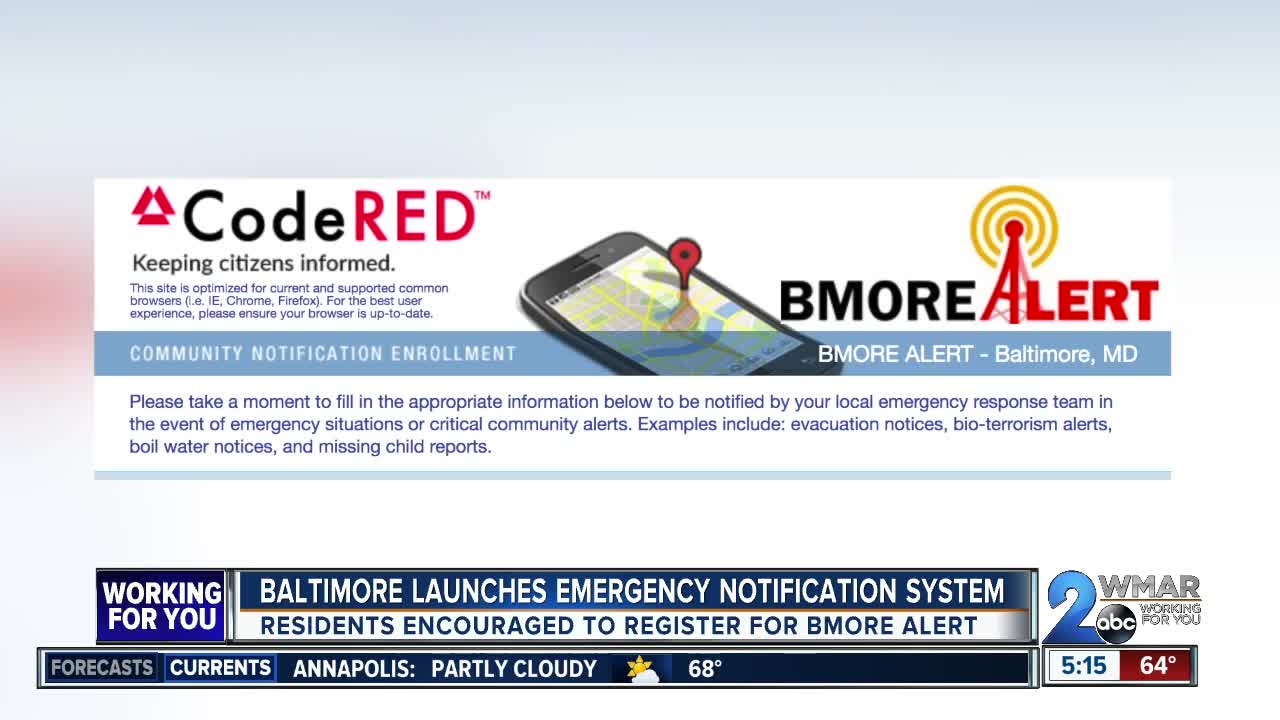 Baltimore launches emergency notification system