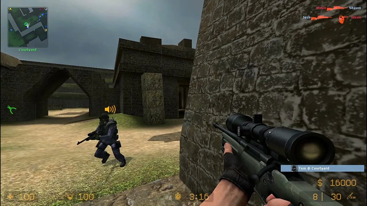 Counter Strike Source Aztec Bots #13 Only Sniper Rifles