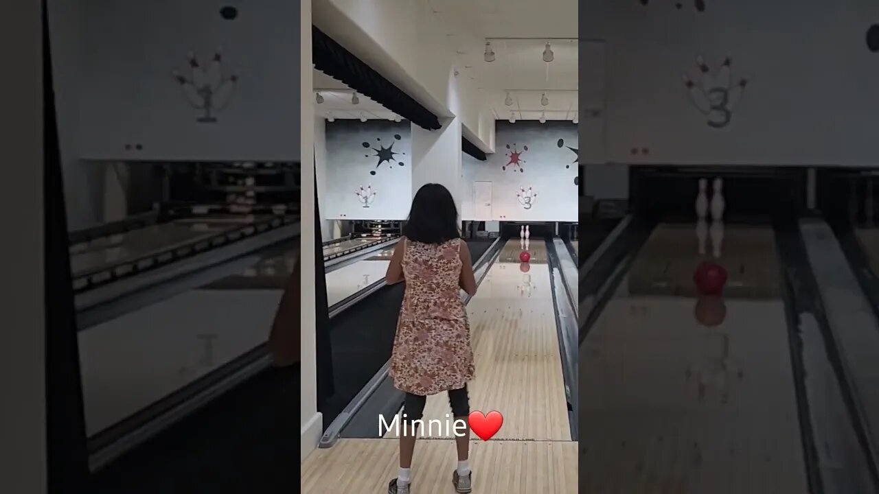 Minnie First Time Bowling❤️