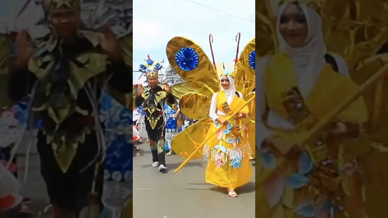 KARNAVAL BUDAYA HUT RI KE 77. berkreasi. memanfaatkan daur ulang limbah. kertas dan plastik.