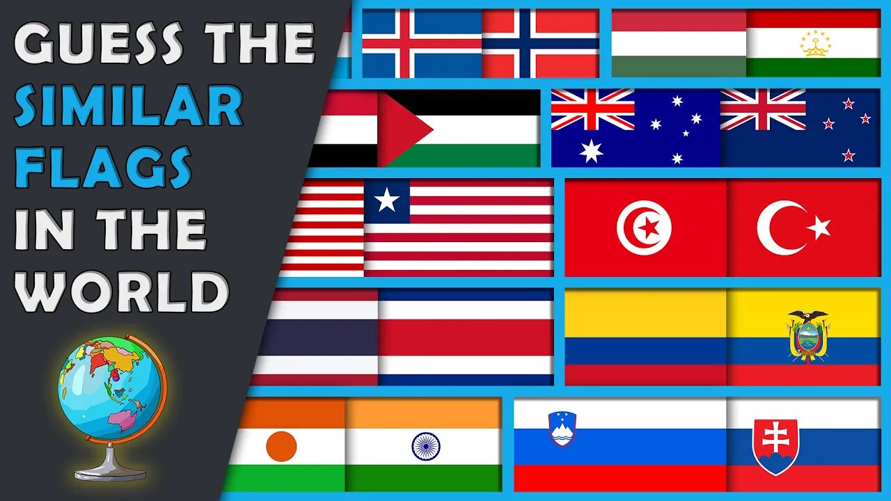 Can you guess the similar flags in the world? | 60 Similar Flags | Flag Quiz