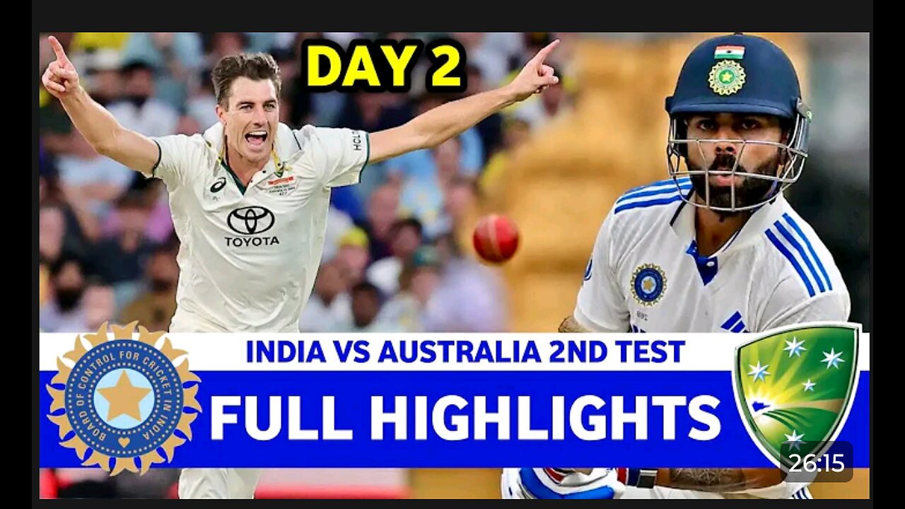 India vs Australia 2 MB test day 2 highlights 2024 IND vs aus