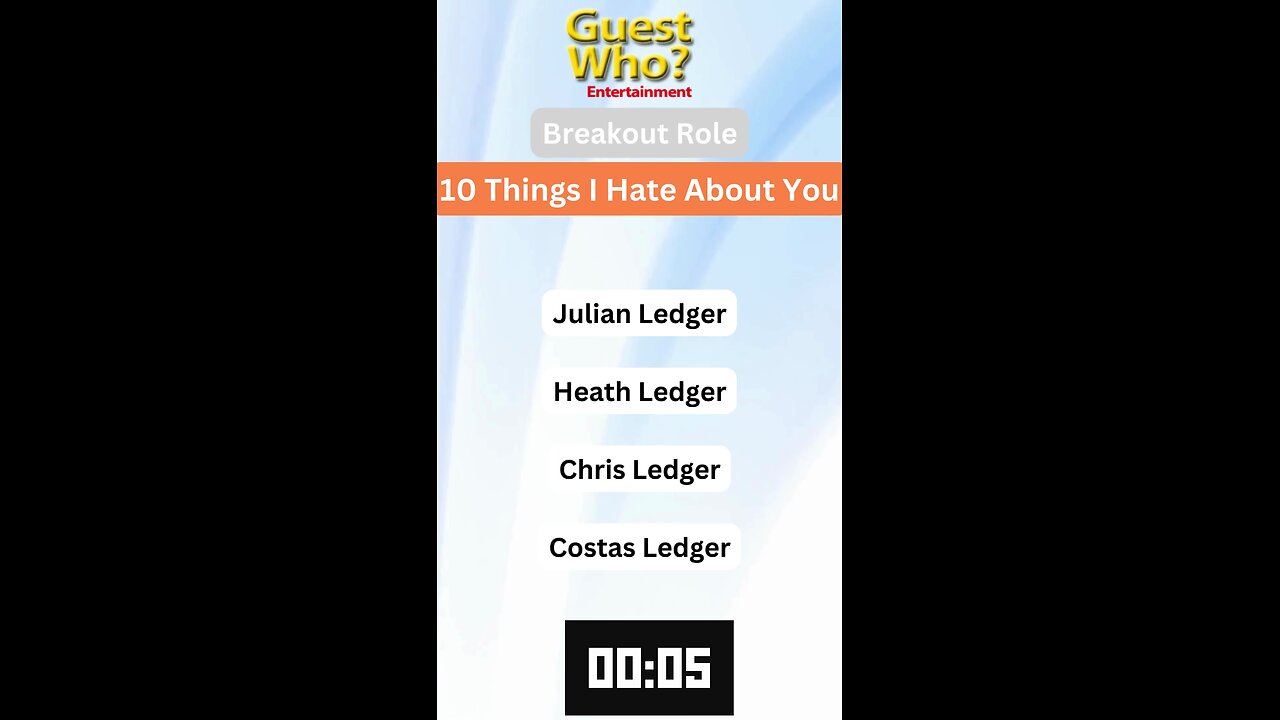 Guest Who #52 Quiz, Info, Facts and a Quote! | 10 Things I Hate About You