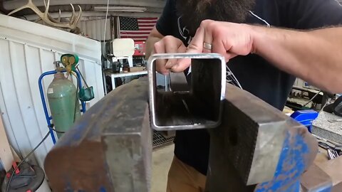 Bowie Knife Build Ball Bearing Canister San Mai Damascus Forge Welded Blacksmithing Knifemaking-1