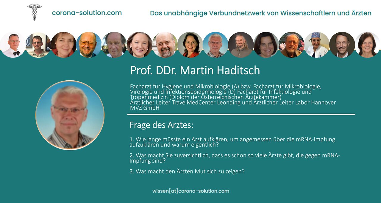 Interview Corona-Solution mit Prof. DDr. Martin Haditsch