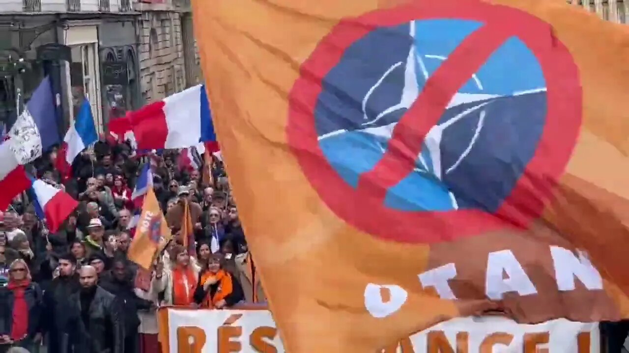 Protestors gathered to end France’s membership in the US-led NATO