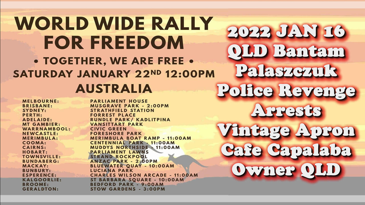 2022 JAN 16 QLD Bantam Palaszczuk Police Revenge Arrests Vintage Apron Cafe Capalaba Owner