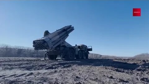 Combat footage of the Uragan MLRS of Russian forces on the front line | Ukraine War