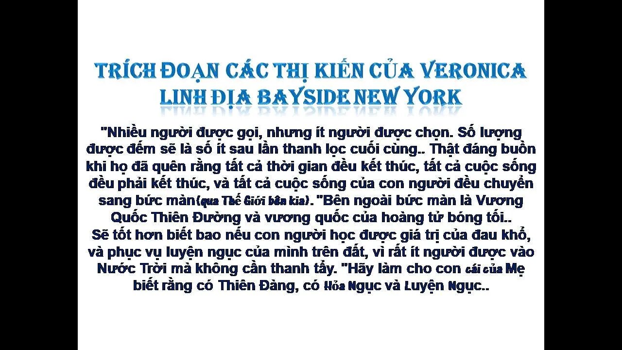 Trích Đoạn các Thị Kiến của Veronica P19: CHÌA KHÓA NƯỚC TRỜI, ĐĨA BAY-VẬN CHUYỂN TỪ ĐỊA NGỤC.