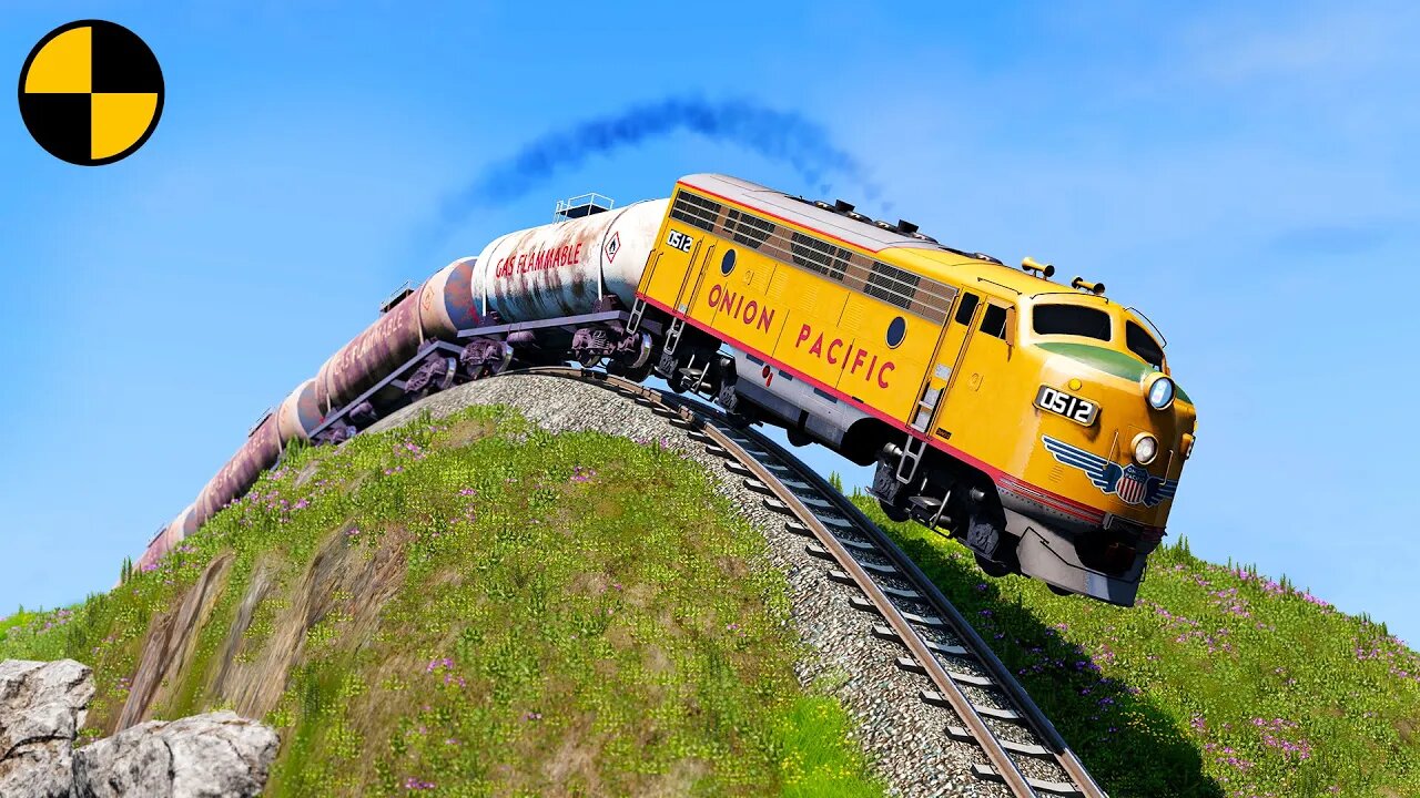 Trains vs Steep Slope 😱 BeamNG.Drive