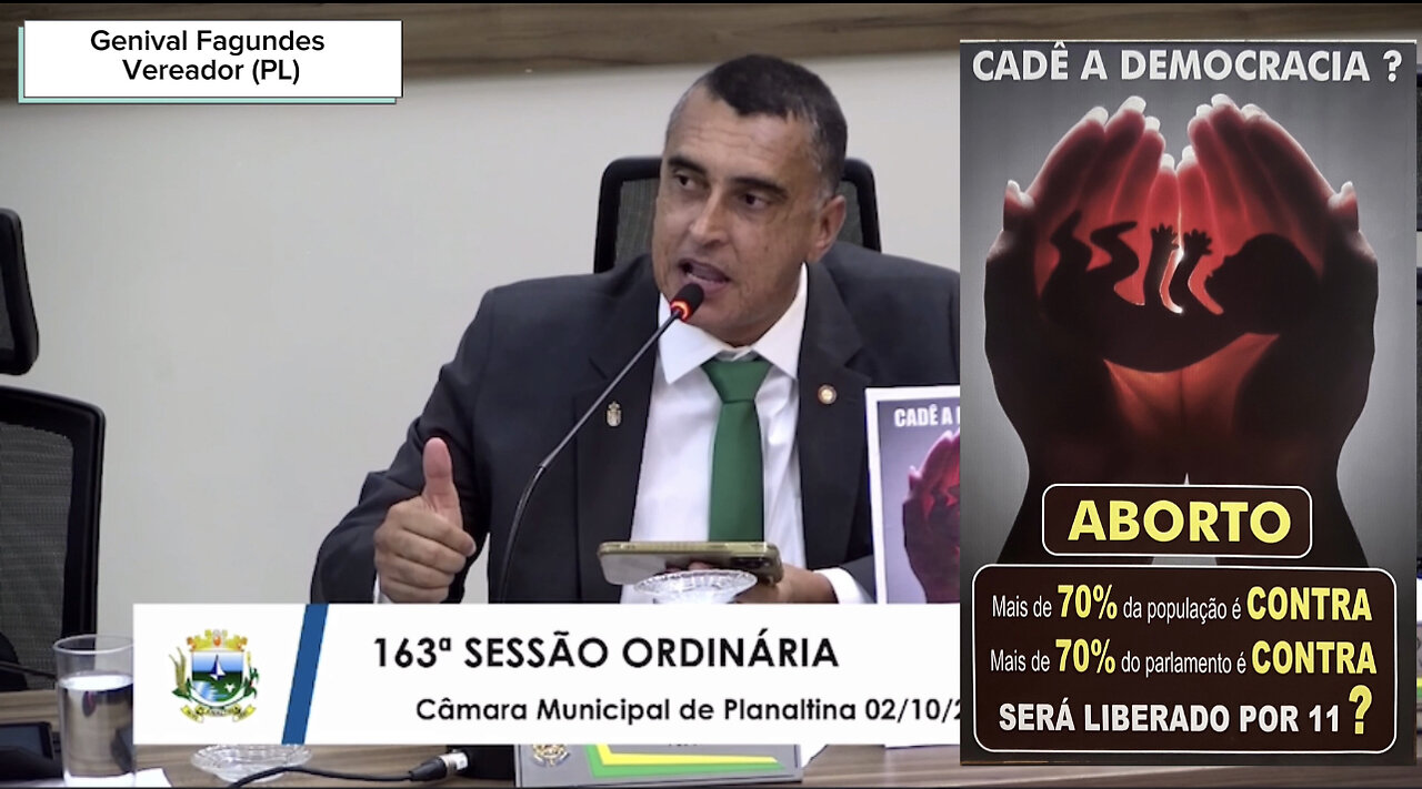 Vereador elogia as movimentações a favor da vida feitas pelos deputados e senadores!