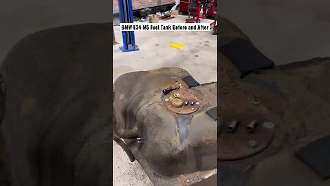 BMW E34 M5 Fuel Tank Before and After #cars #bmw #bmwe34 #bmwm5 #diy #restoration #automotive #tools