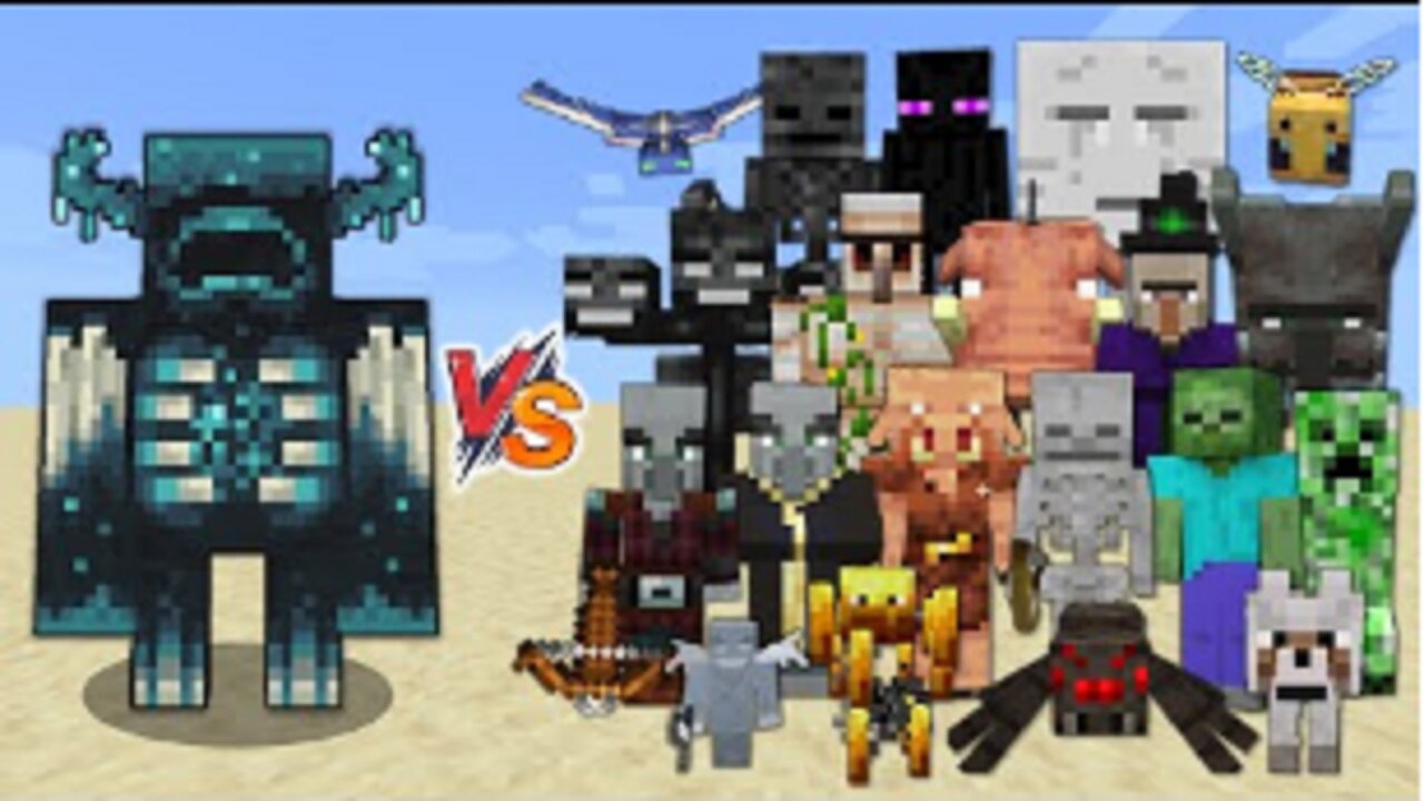 Warden vs Every mob in Minecraft Bedrock Edition Minecraft 119 Warden vs All Mobs