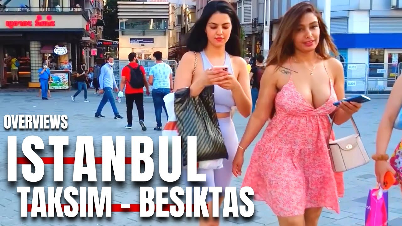 Istanbul Taksim-Besiktas Summer Overviews Walking Tour|4k UHD 60fps